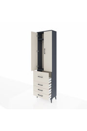 Arges Dolap 2 Raflı 4 Çekmeceli Tek Askılı 60x30x221 - S29M067V4A