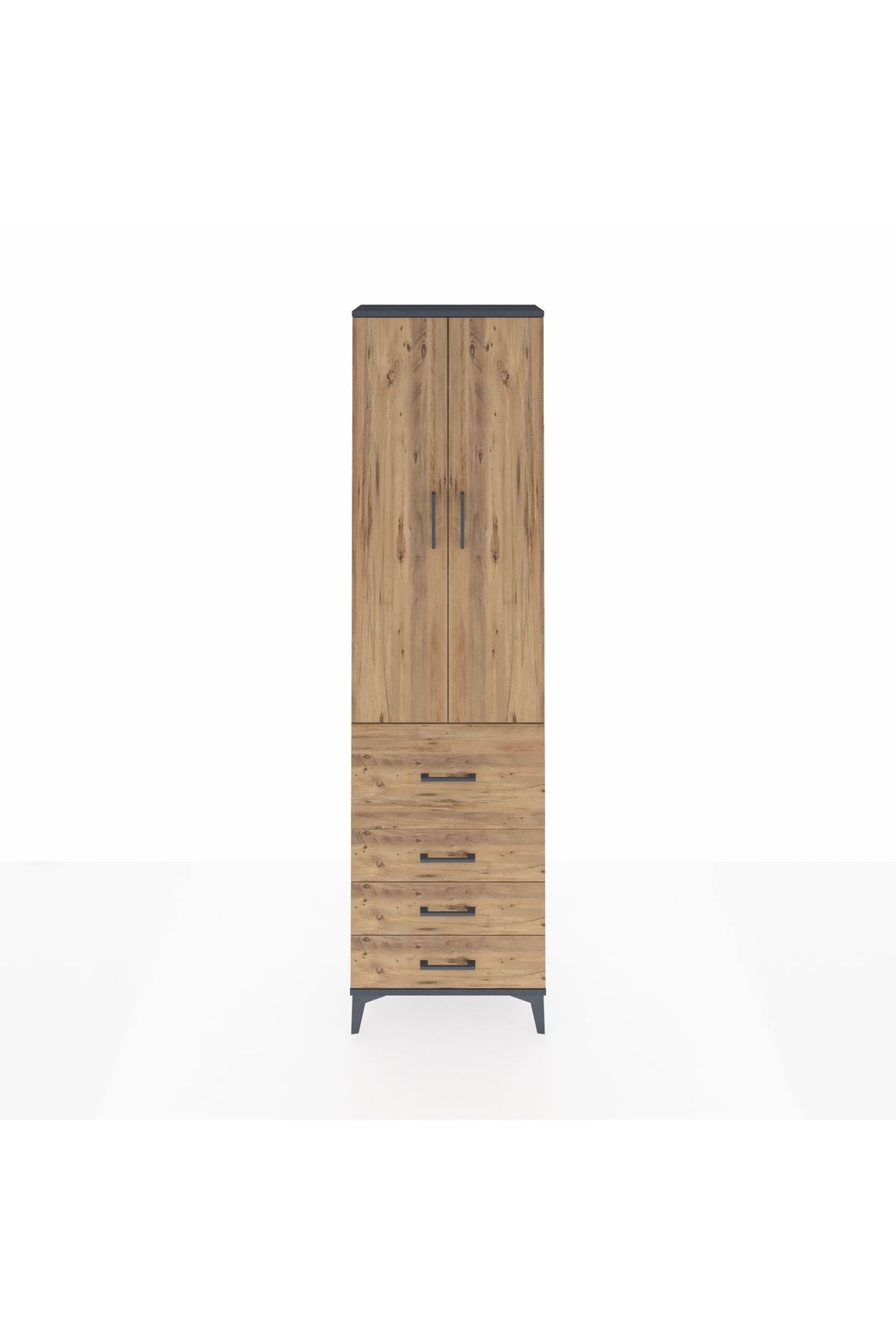 Arges Dolap 2 Raflı 4 Çekmeceli Tek Askılı 60x30x221 - S29M067V6A