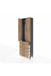Arges Dolap 2 Raflı 4 Çekmeceli Tek Askılı 60x30x221 - S29M067V6A