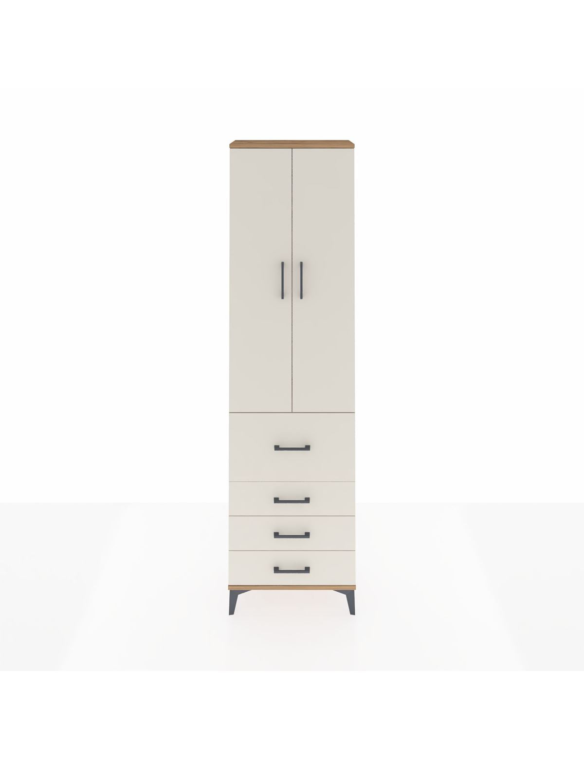 Arges Dolap 2 Raflı 4 Çekmeceli Tek Askılı 60x30x221 - S29M067V7A