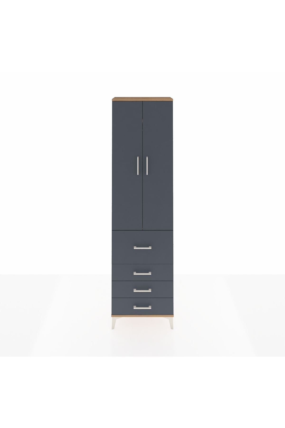 Arges Dolap 2 Raflı 4 Çekmeceli Tek Askılı 60x30x221 - S29M067V8A