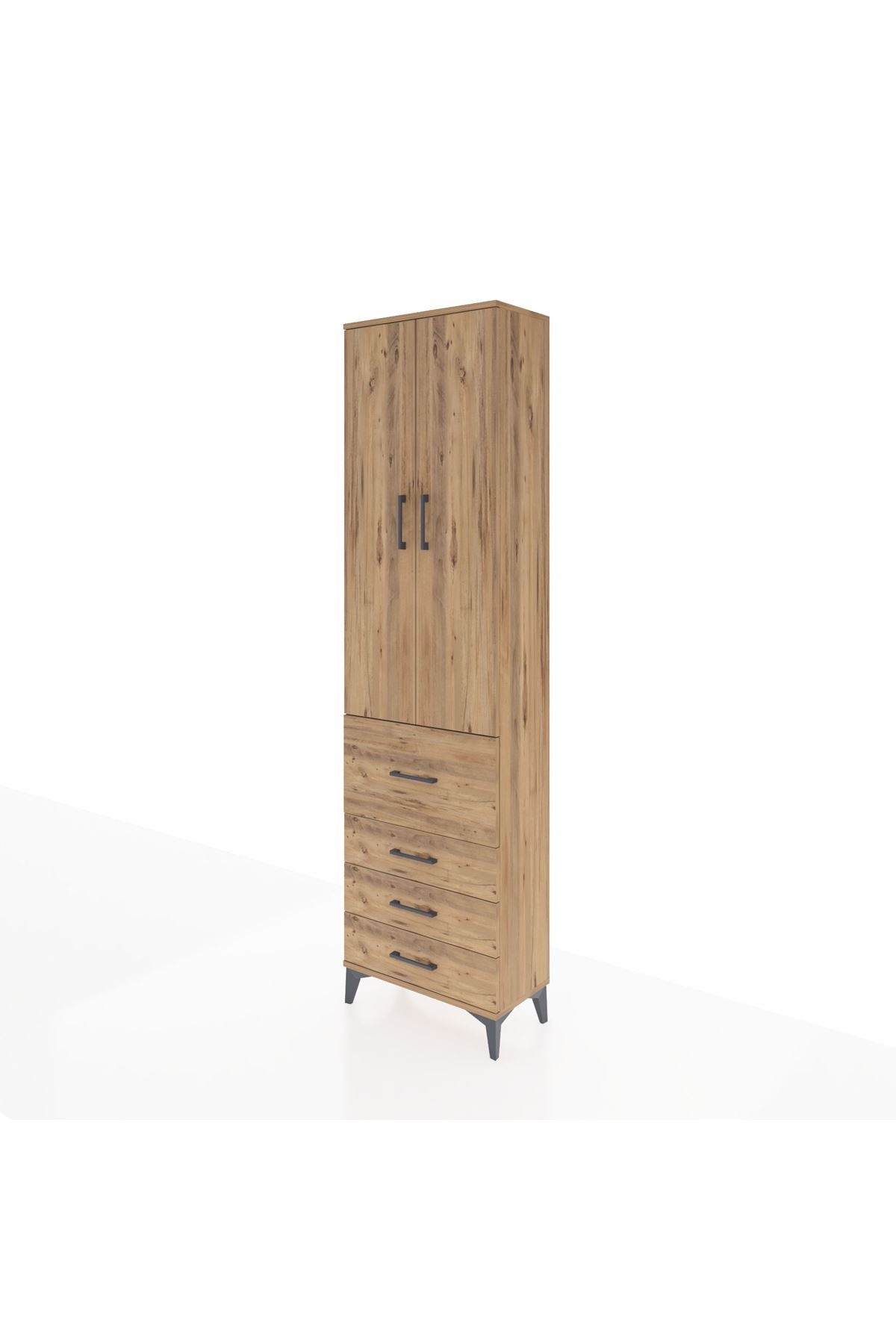 Arges Dolap 2 Raflı 4 Çekmeceli Tek Askılı 60x30x221 - S29M067V9A