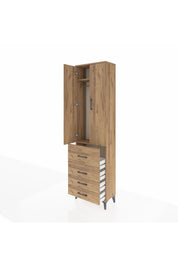 Arges Dolap 2 Raflı 4 Çekmeceli Tek Askılı 60x30x221 - S29M067V9A