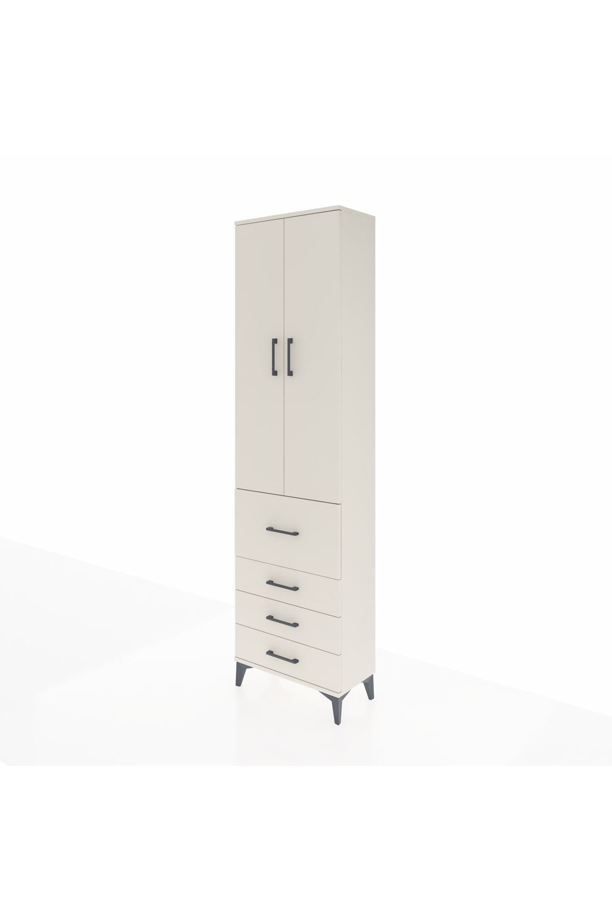 Arges Dolap 3 Raflı 4 Çekmeceli 2 Kapaklı 60x30x221 - S29M068V1A