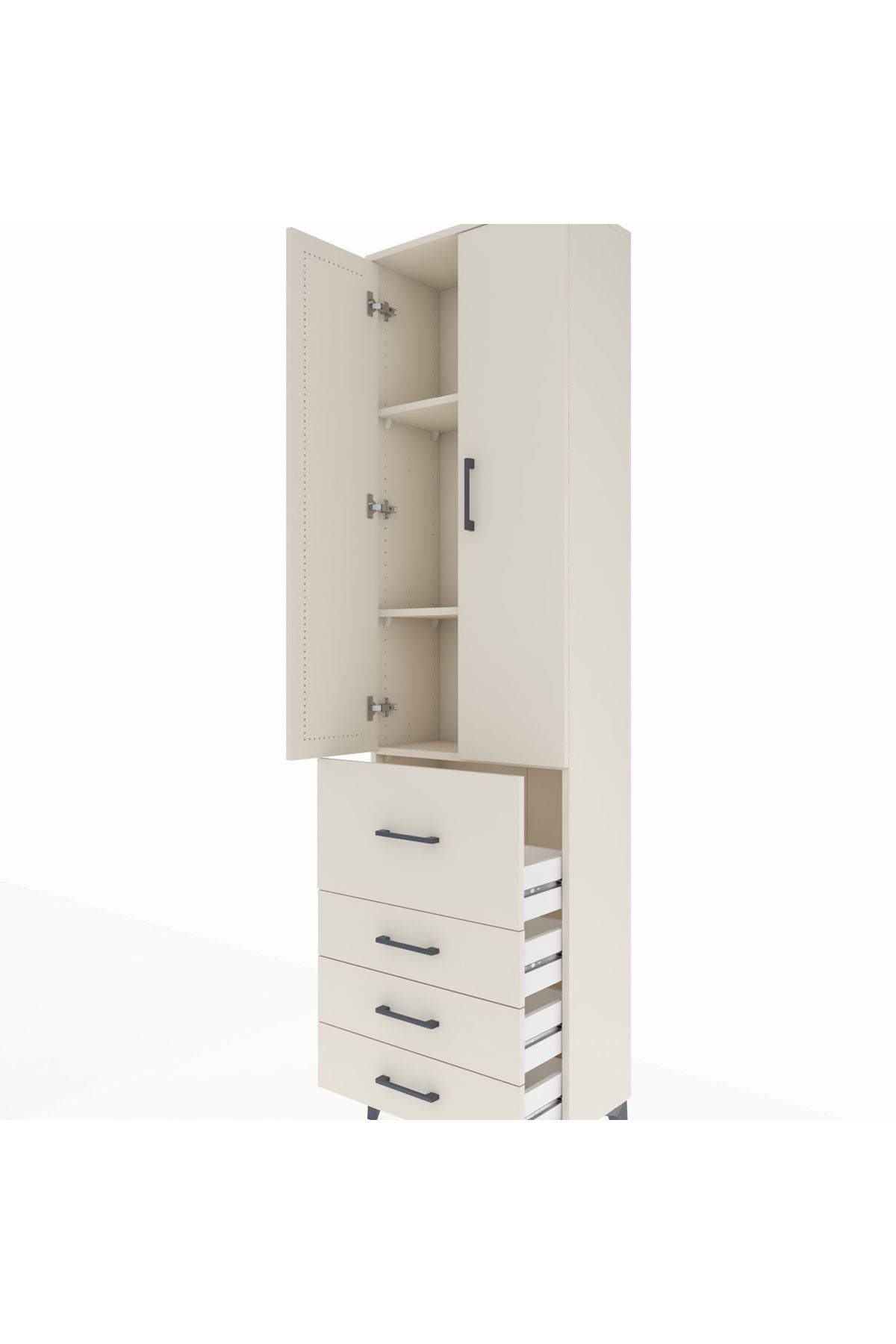 Arges Dolap 3 Raflı 4 Çekmeceli 2 Kapaklı 60x30x221 - S29M068V1A