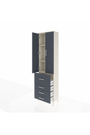 Arges Dolap 3 Raflı 4 Çekmeceli 2 Kapaklı 60x30x221 - S29M068V2A