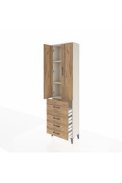 Arges Dolap 3 Raflı 4 Çekmeceli 2 Kapaklı 60x30x221 - S29M068V3A