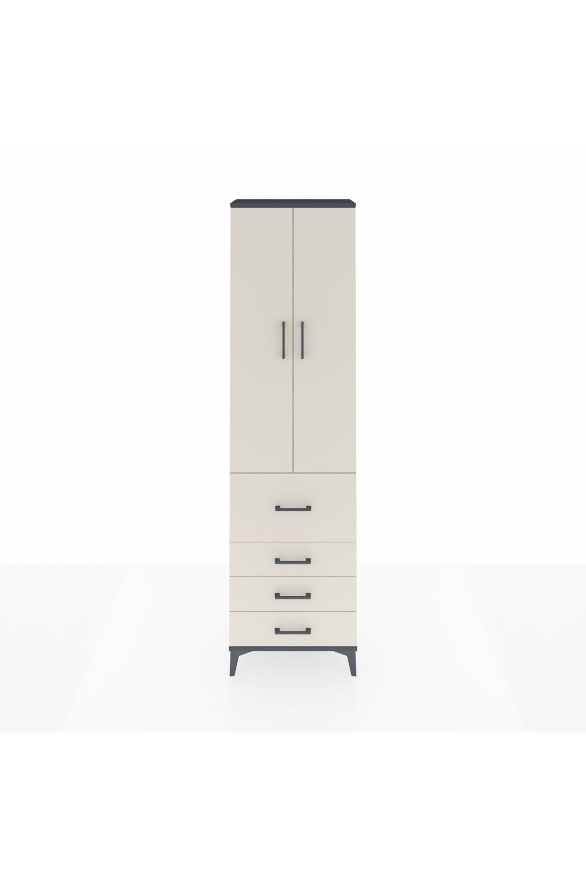 Arges Dolap 3 Raflı 4 Çekmeceli 2 Kapaklı 60x30x221 - S29M068V4A