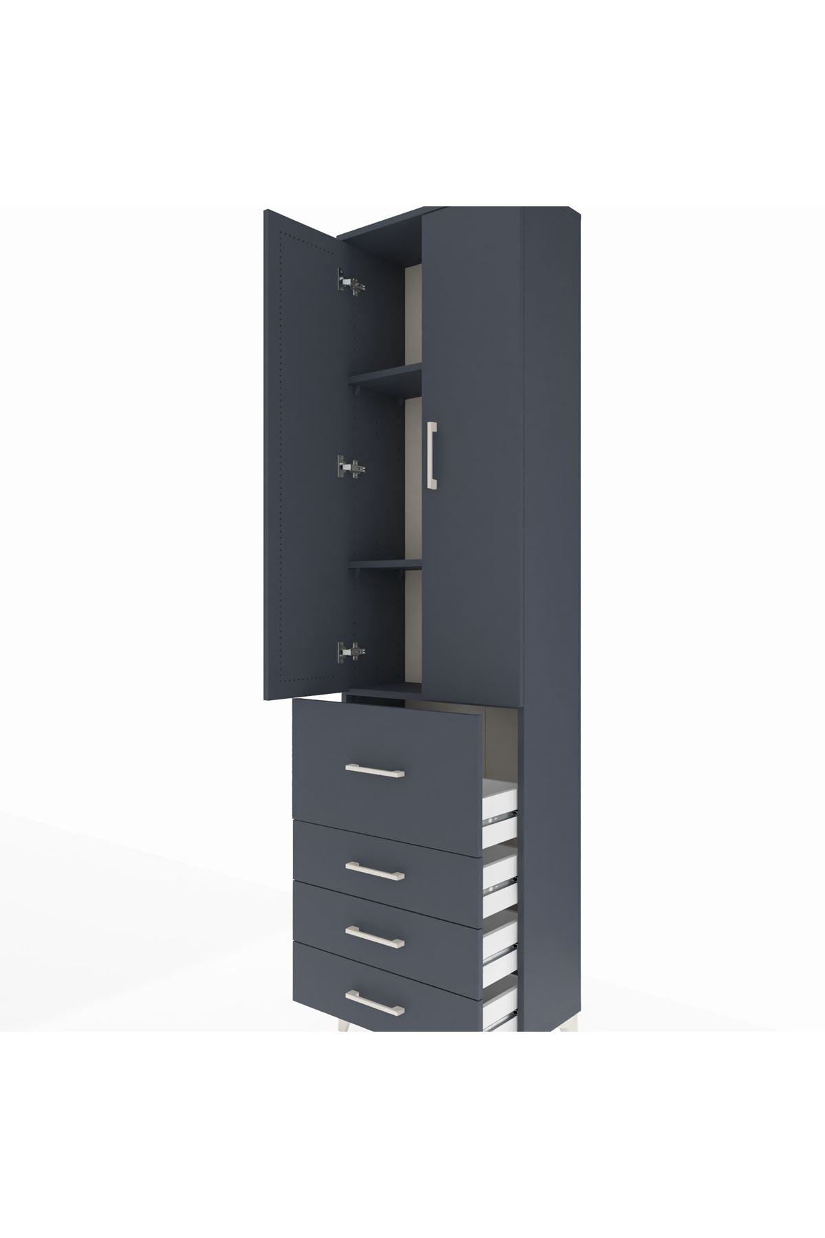 Arges Dolap 3 Raflı 4 Çekmeceli 2 Kapaklı 60x30x221 - S29M068V5A