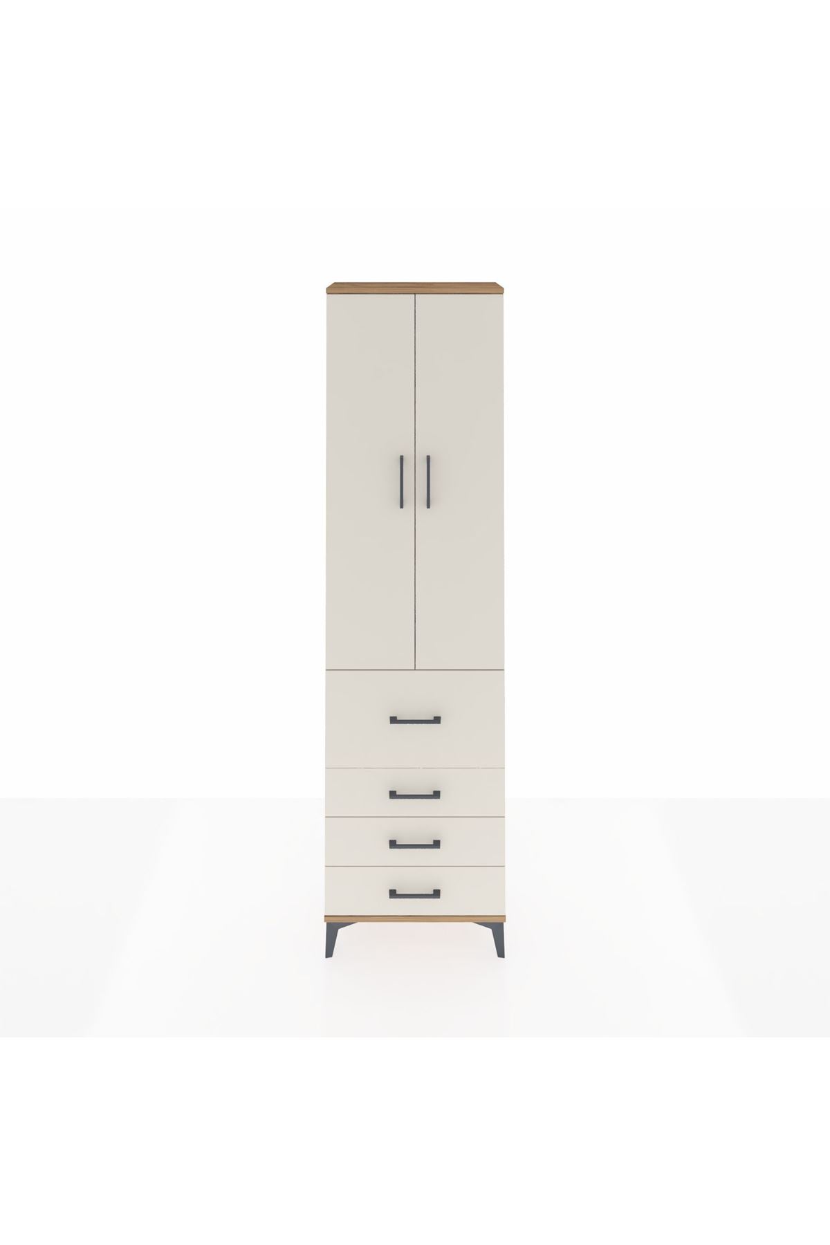 Arges Dolap 3 Raflı 4 Çekmeceli 2 Kapaklı 60x30x221 - S29M068V7A