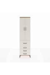 Arges Dolap 3 Raflı 4 Çekmeceli 2 Kapaklı 60x30x221