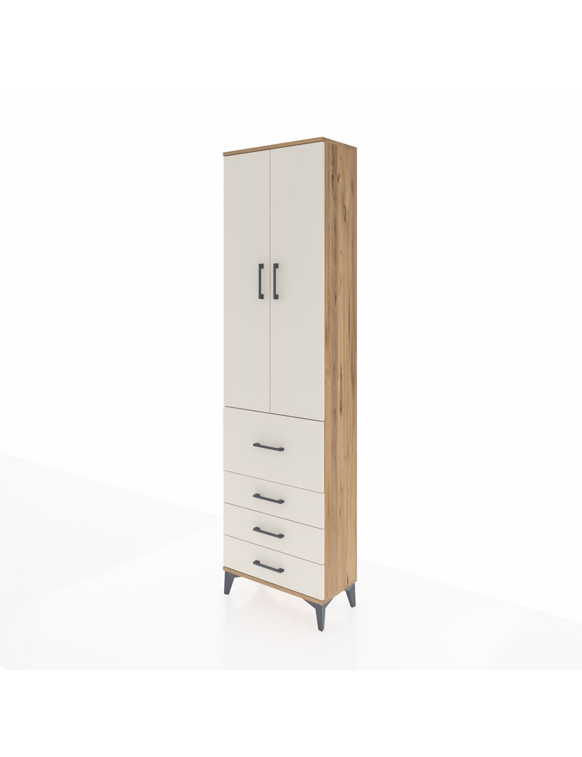 Arges Dolap 3 Raflı 4 Çekmeceli 2 Kapaklı 60x30x221 - S29M068V7A
