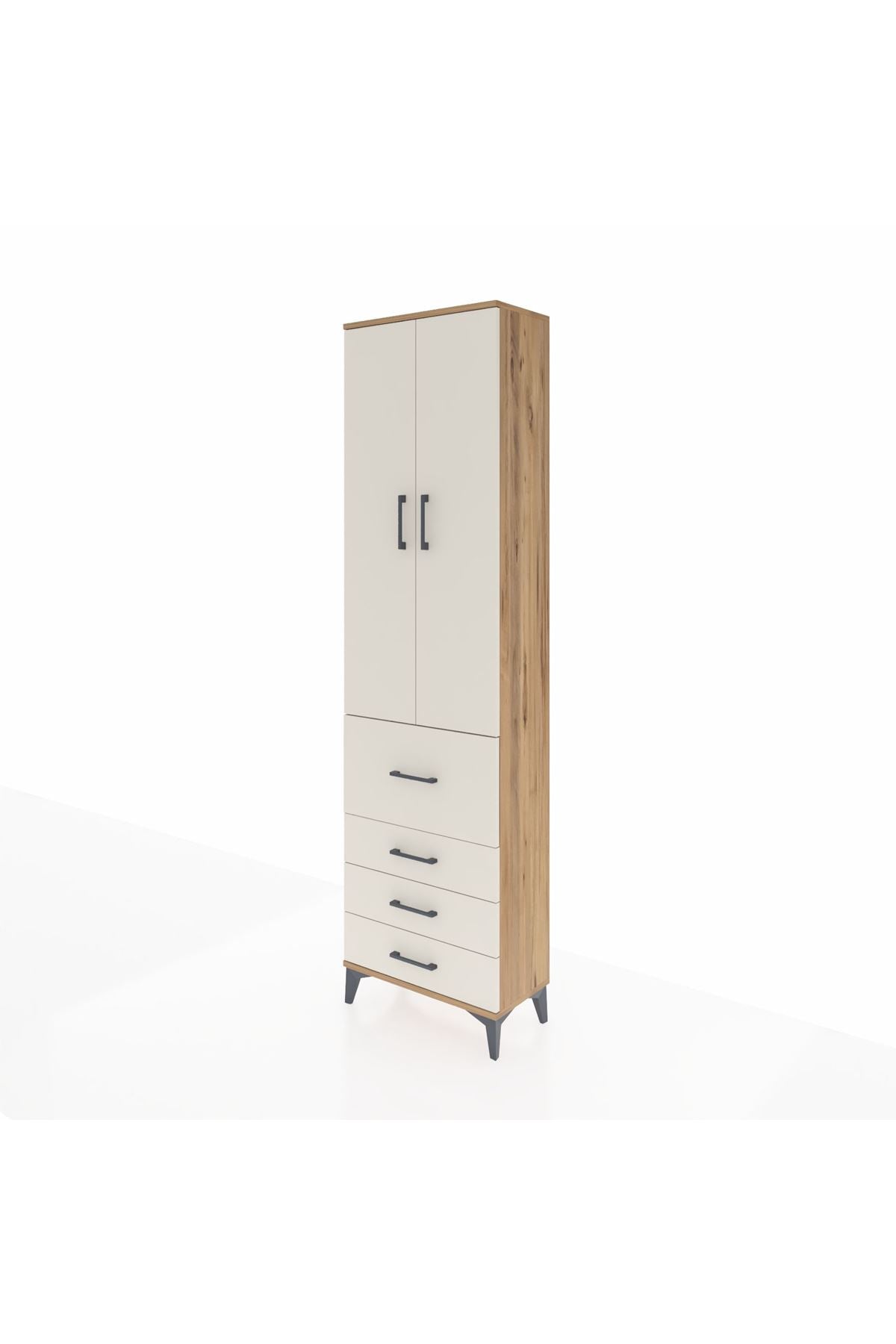 Arges Dolap 3 Raflı 4 Çekmeceli 2 Kapaklı 60x30x221 - S29M068V7A