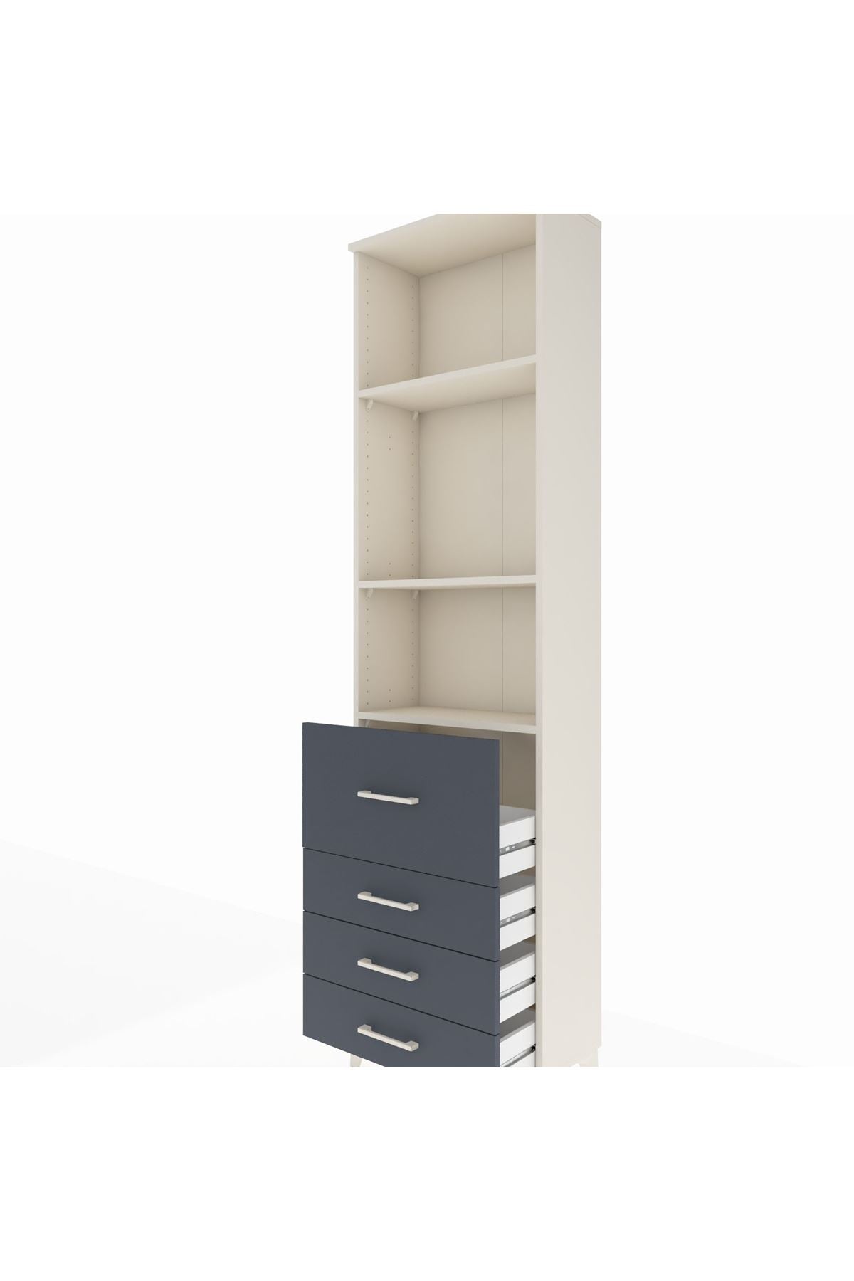 Arges Dolap 3 Raflı 4 Çekmeceli 60x30x221 - S29M069V2A