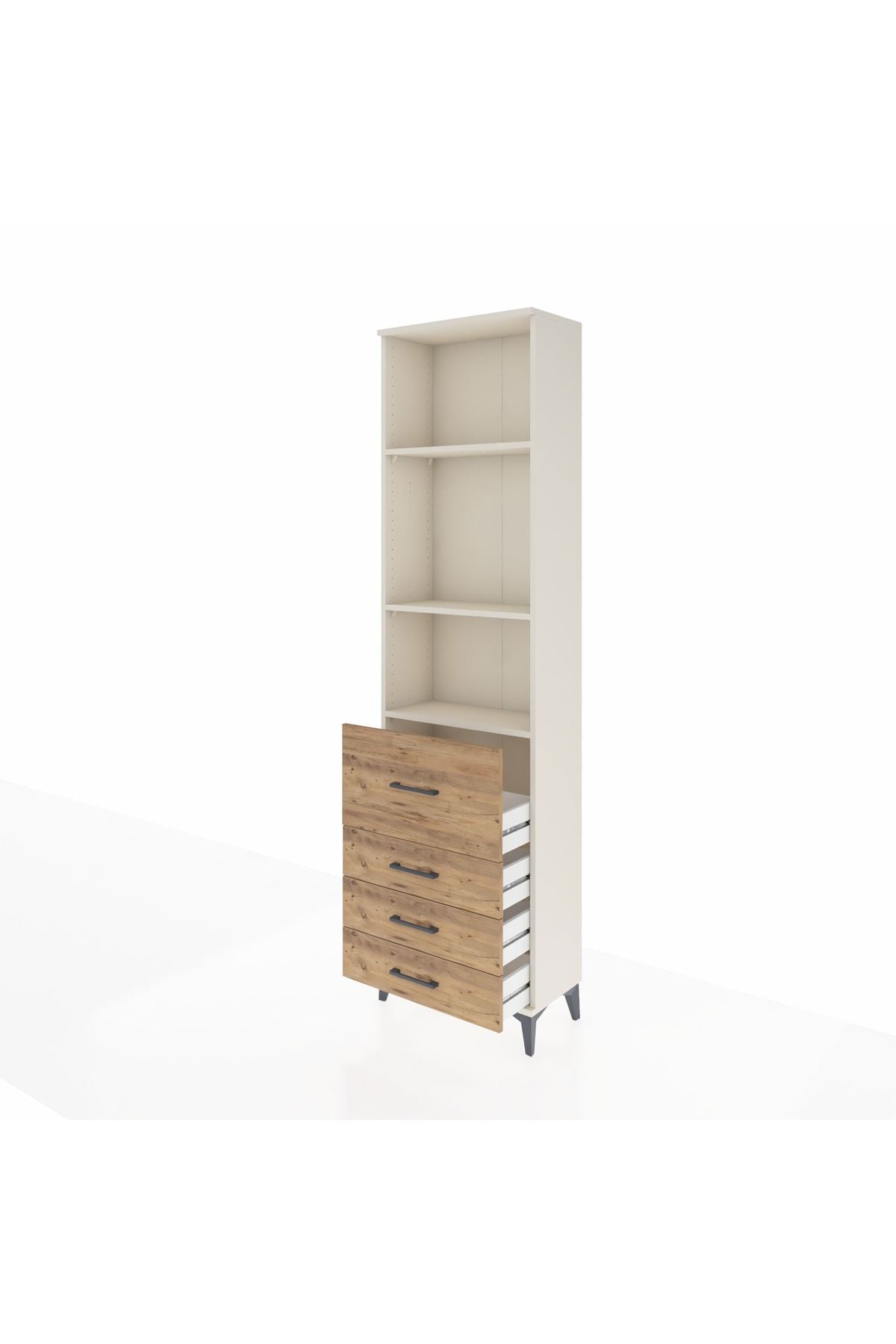 Arges Dolap 3 Raflı 4 Çekmeceli 60x30x221 - S29M069V3A