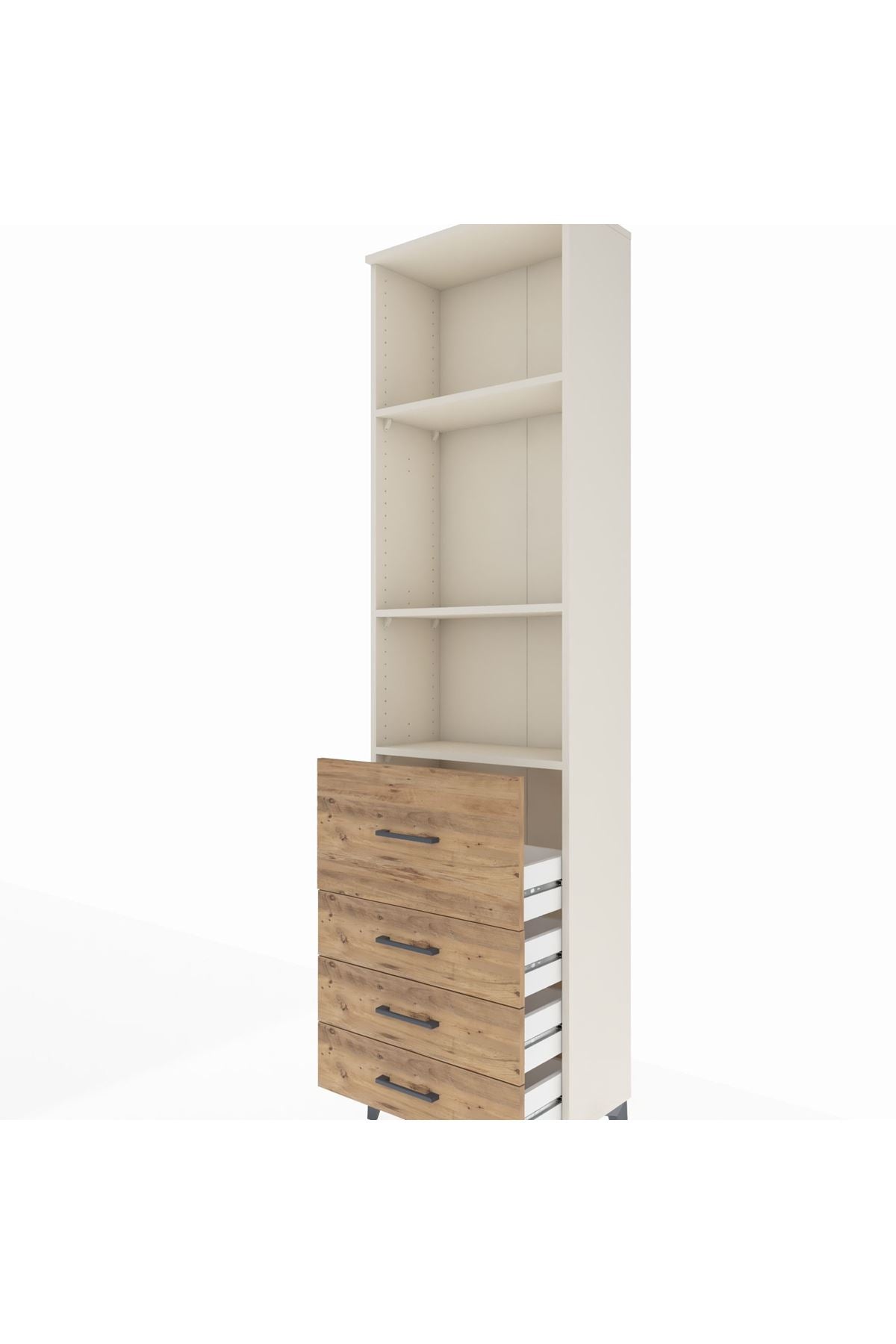 Arges Dolap 3 Raflı 4 Çekmeceli 60x30x221 - S29M069V3A
