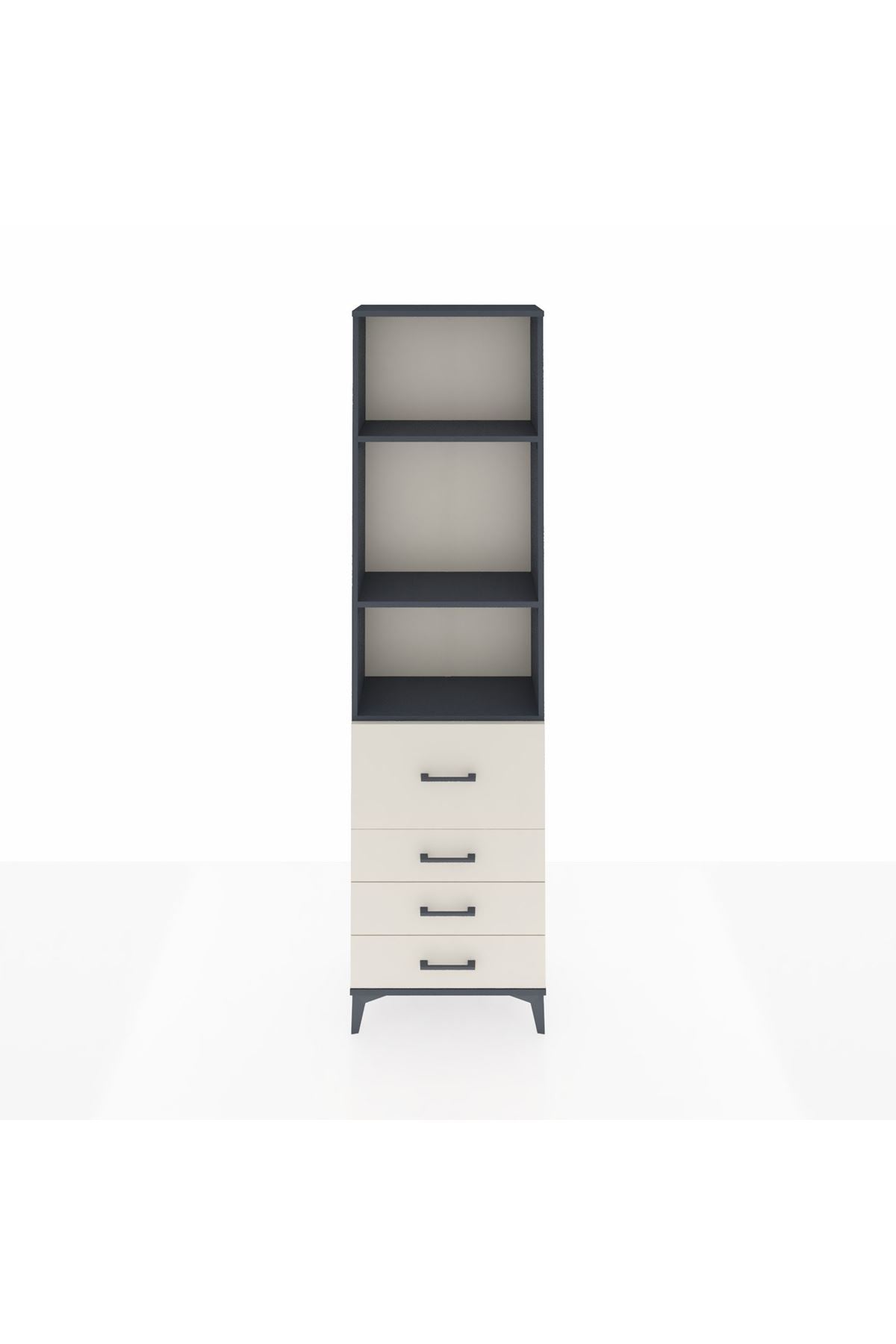 Arges Dolap 3 Raflı 4 Çekmeceli 60x30x221 - S29M069V4A