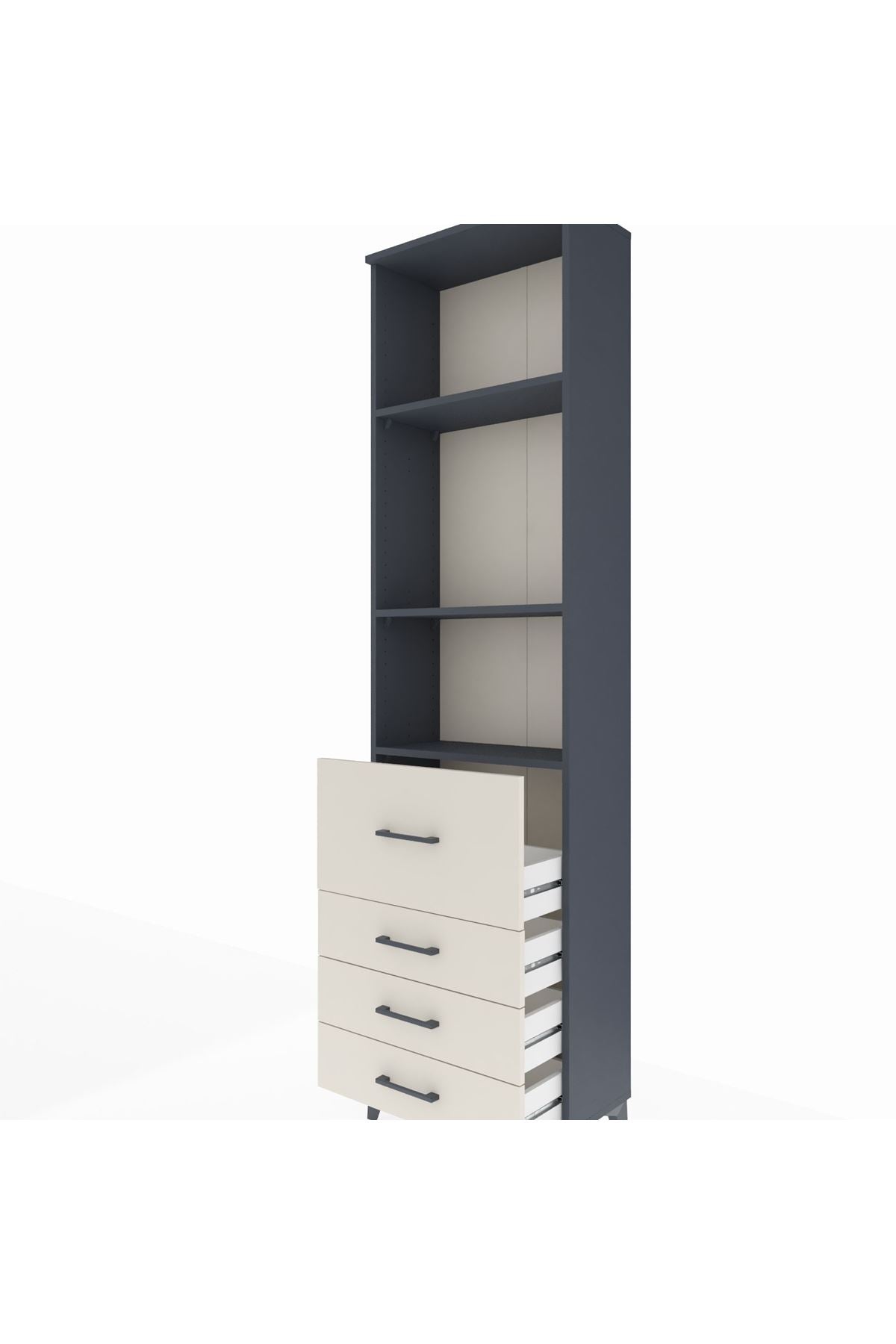 Arges Dolap 3 Raflı 4 Çekmeceli 60x30x221 - S29M069V4A