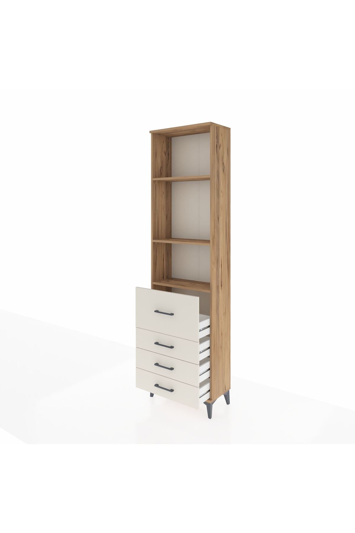 Arges Dolap 3 Raflı 4 Çekmeceli 60x30x221 - S29M069V7A