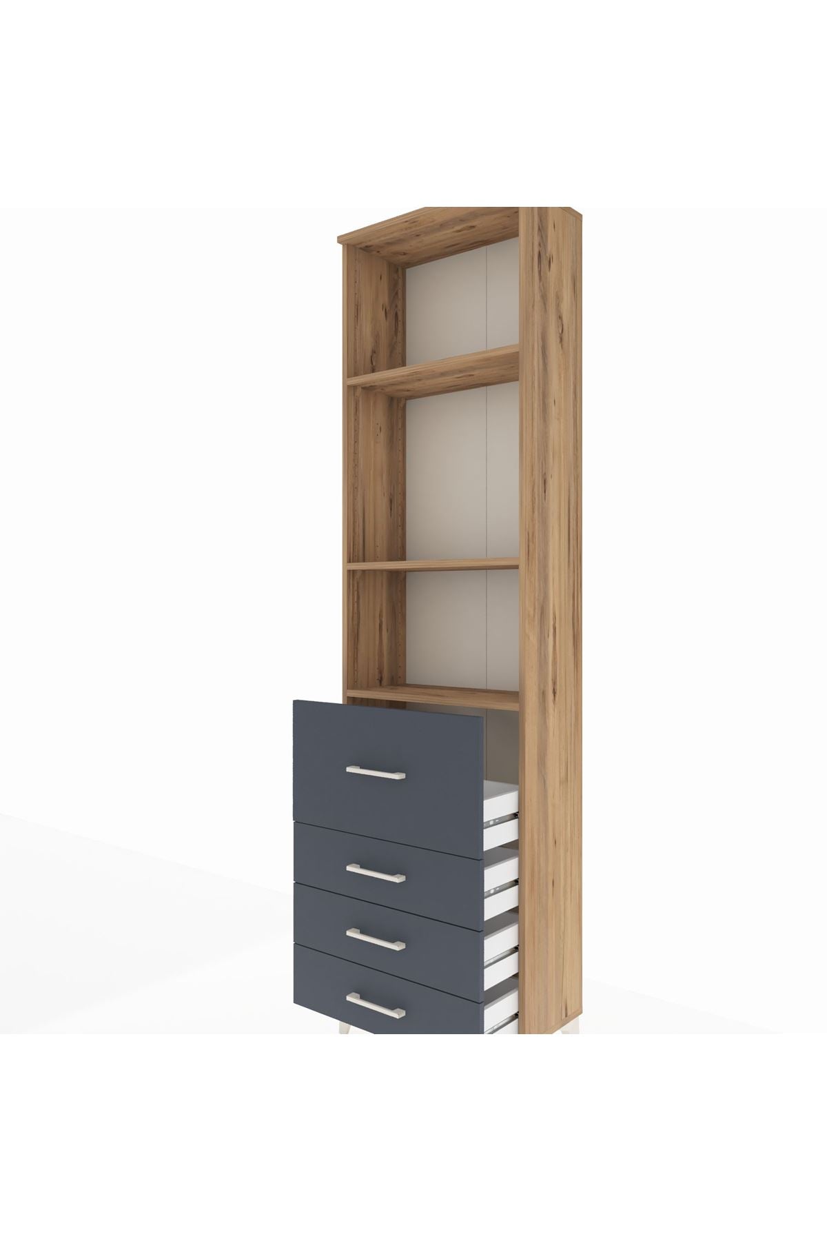 Arges Dolap 3 Raflı 4 Çekmeceli 60x30x221 - S29M069V8A