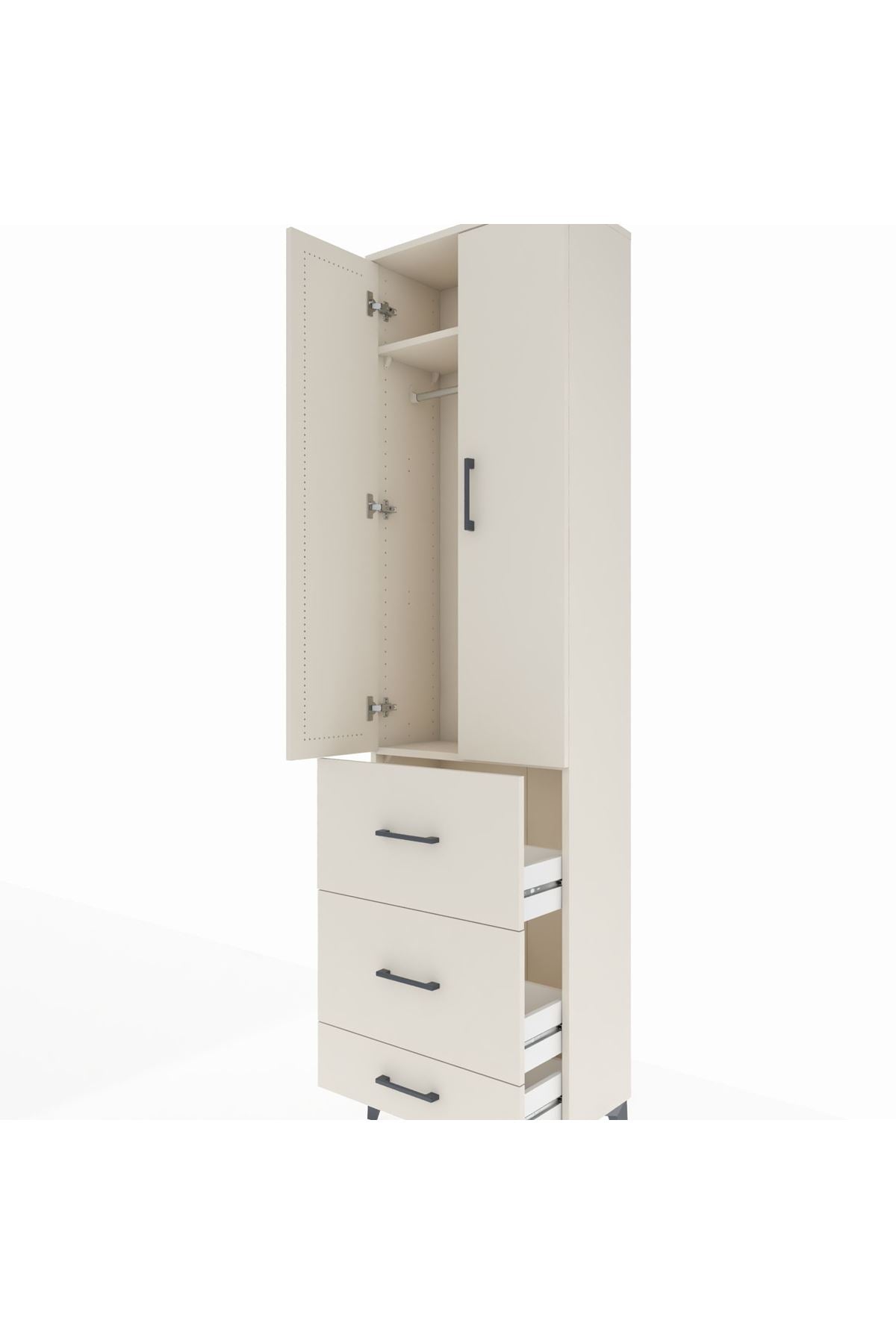 Arges Dolap 2 Raflı 3 Çekmeceli Tek Askılı 60x30x221 - S29M070V1A