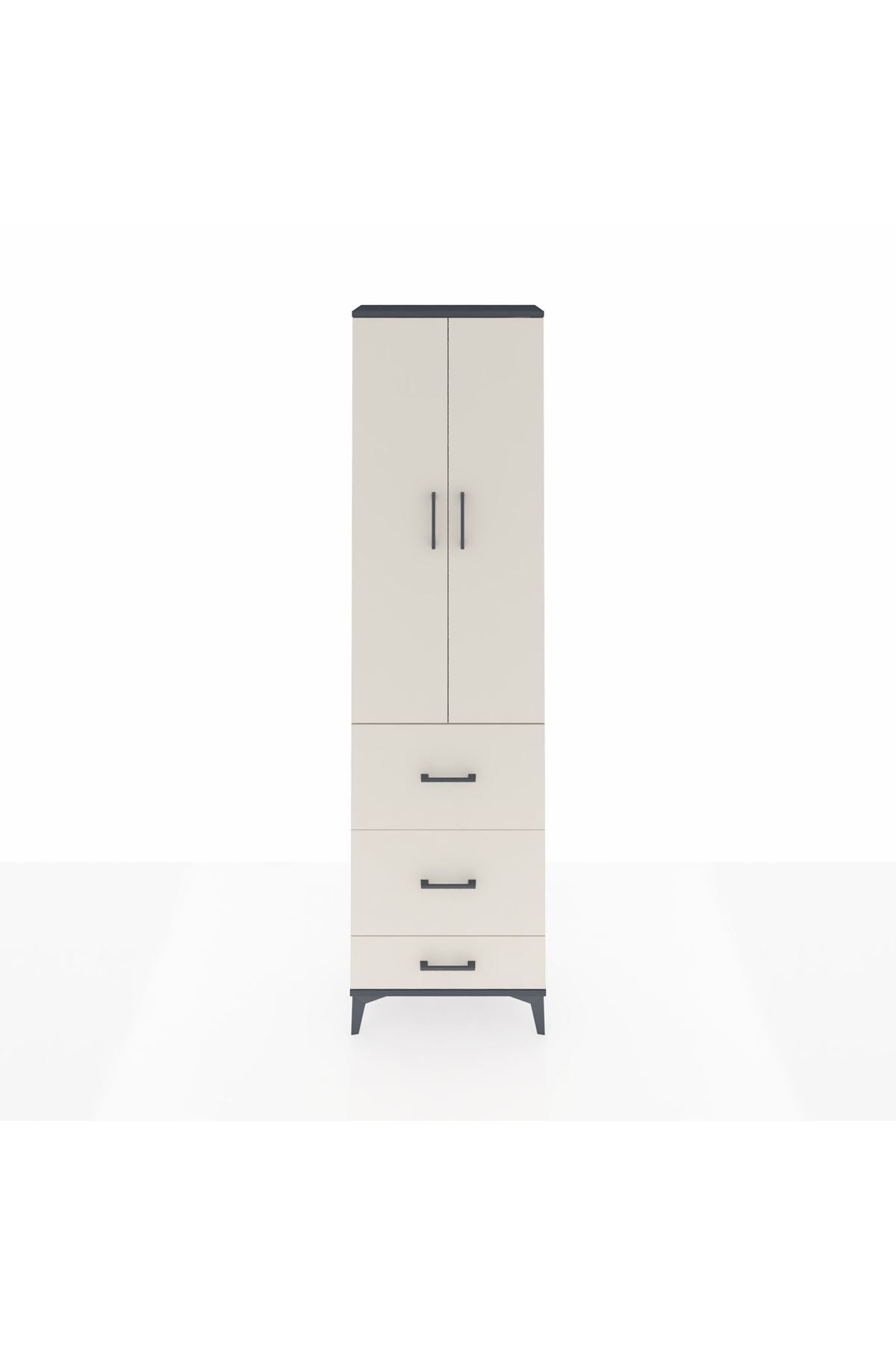 Arges Dolap 2 Raflı 3 Çekmeceli Tek Askılı 60x30x221 - S29M070V4A