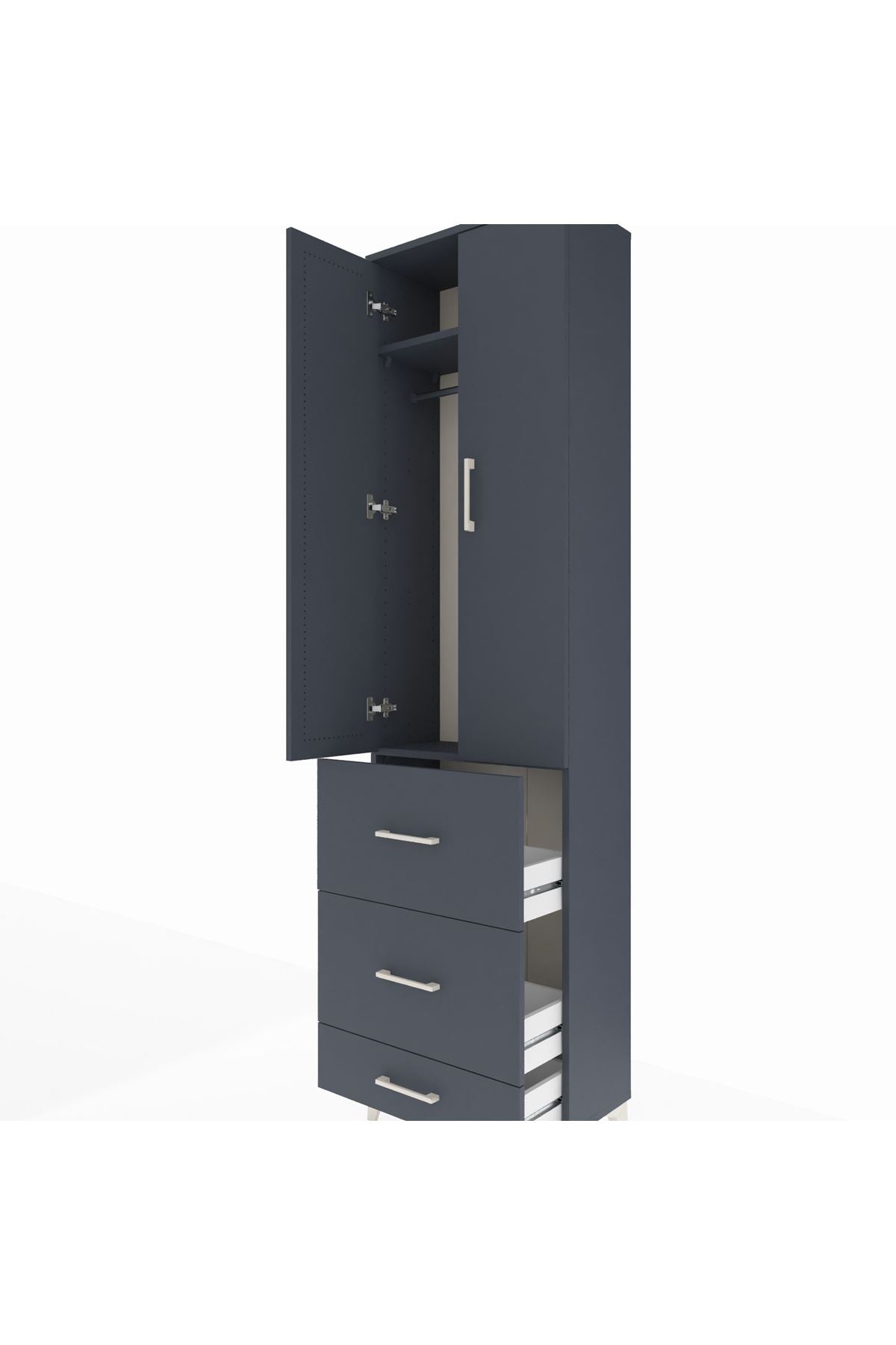 Arges Dolap 2 Raflı 3 Çekmeceli Tek Askılı 60x30x221 - S29M070V5A