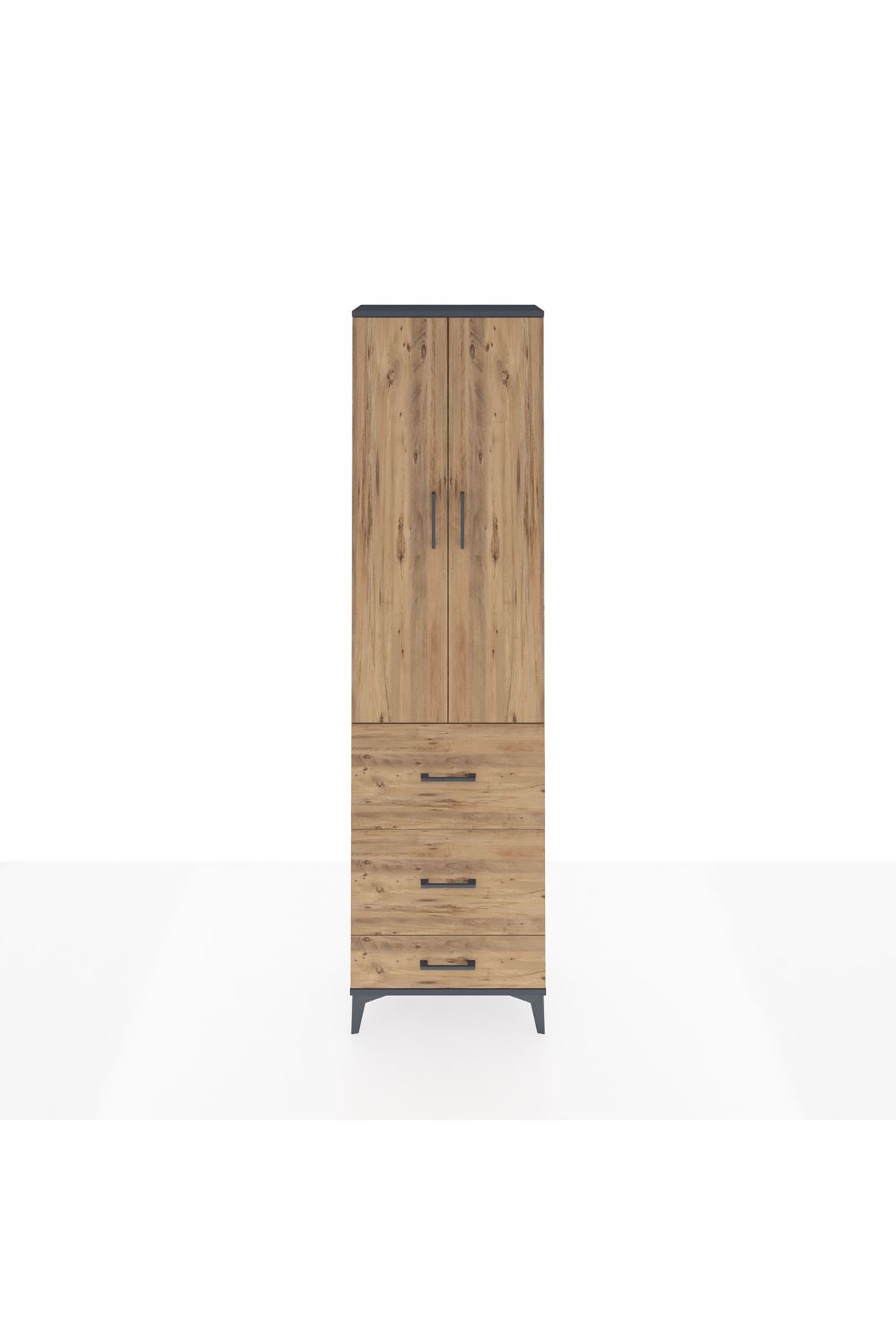 Arges Dolap 2 Raflı 3 Çekmeceli Tek Askılı 60x30x221 - S29M070V6A