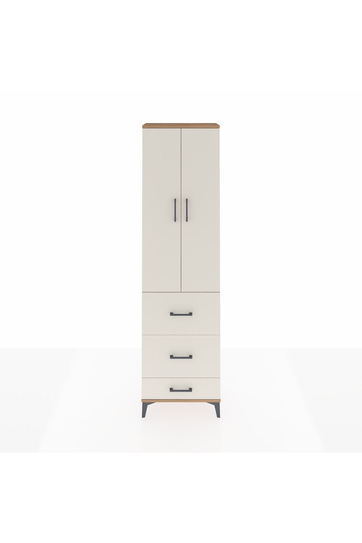 Arges Dolap 2 Raflı 3 Çekmeceli Tek Askılı 60x30x221 - S29M070V7A
