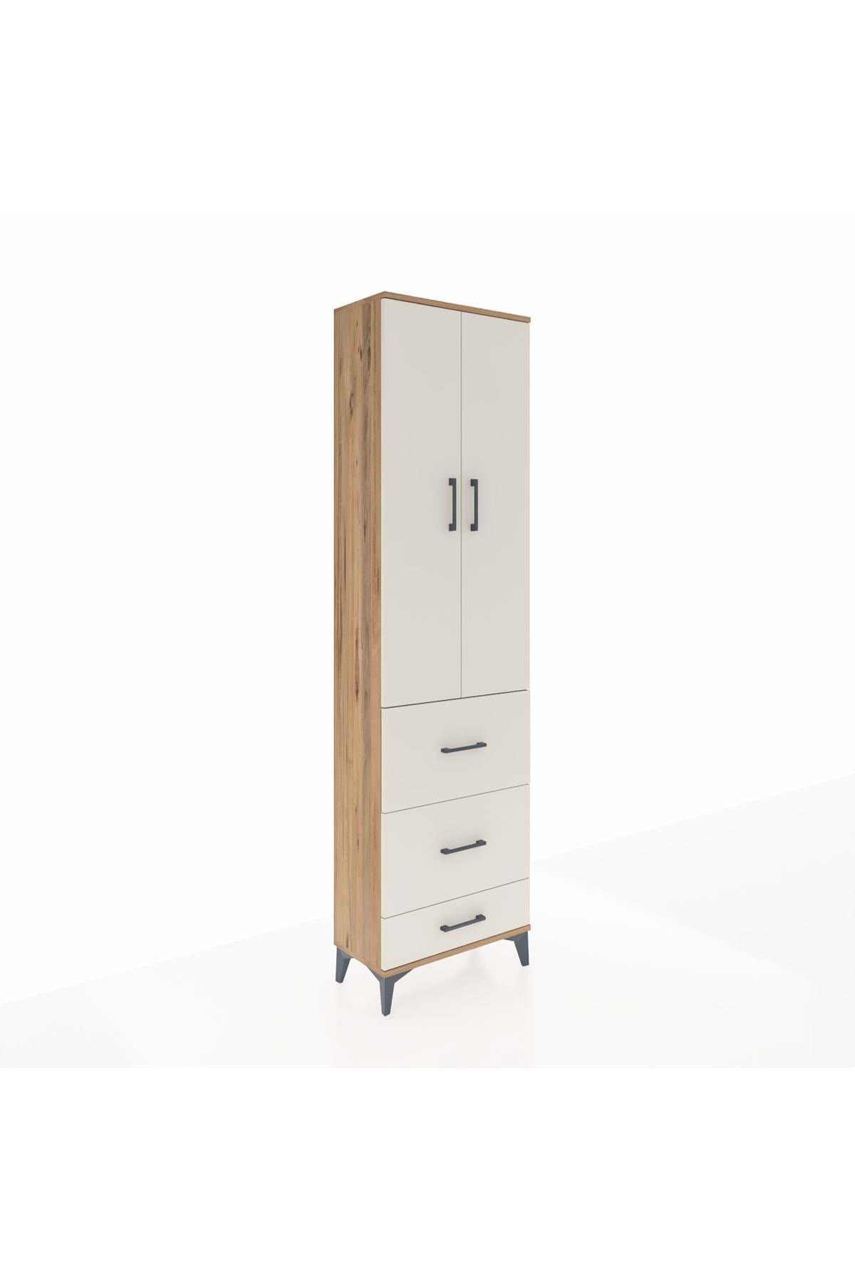 Arges Dolap 2 Raflı 3 Çekmeceli Tek Askılı 60x30x221 - S29M070V7A