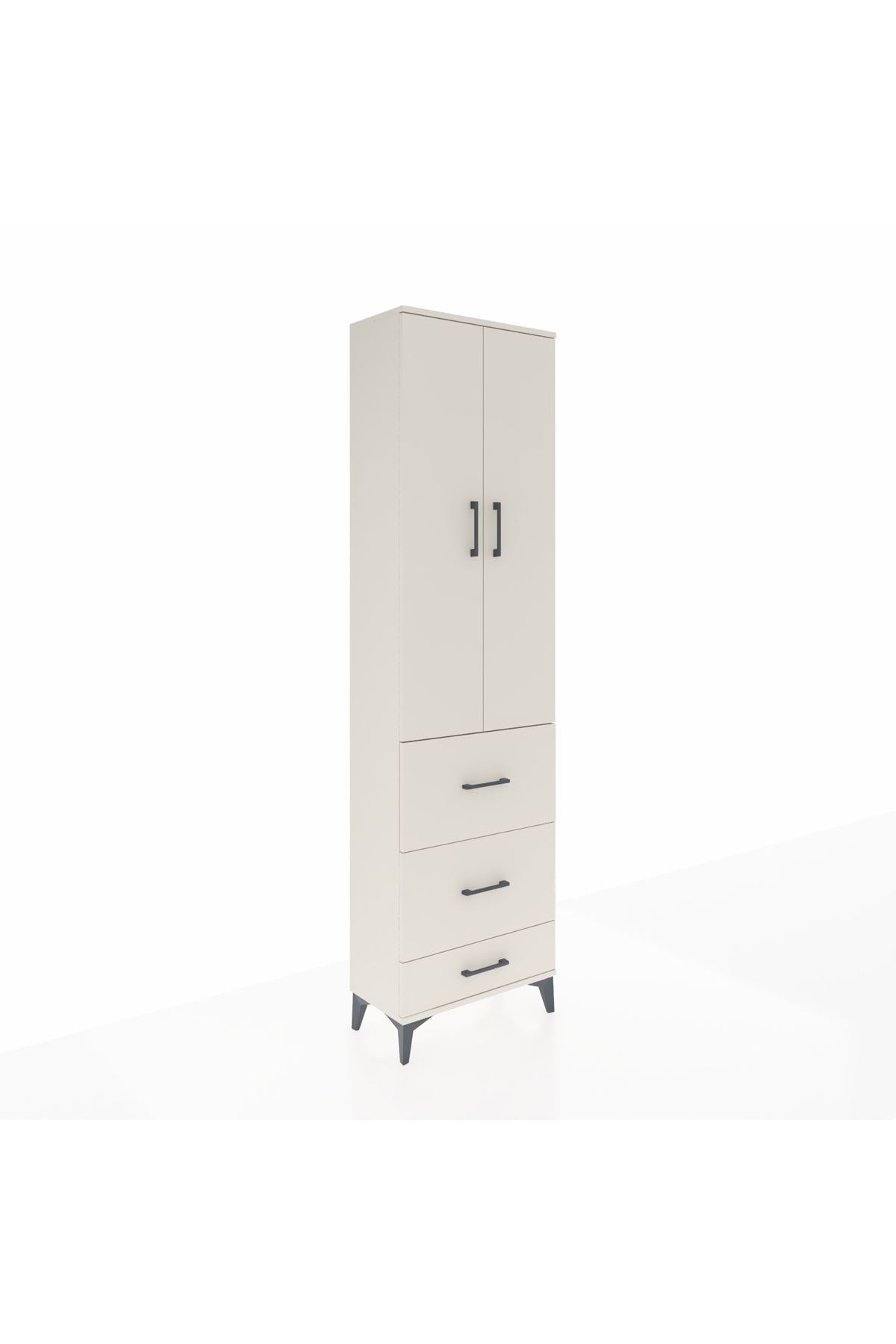 Arges Dolap 3 Raflı 3 Çekmeceli 2 Kapaklı 60x30x221 - S29M071V1A