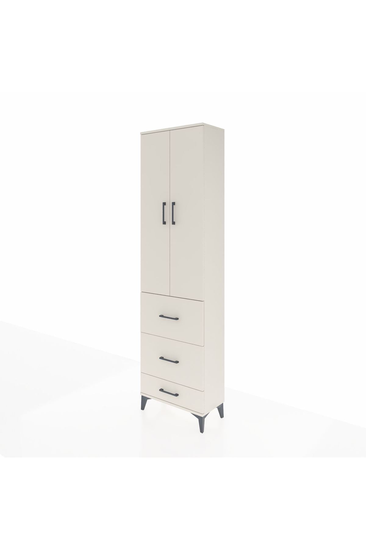 Arges Dolap 3 Raflı 3 Çekmeceli 2 Kapaklı 60x30x221 - S29M071V1A