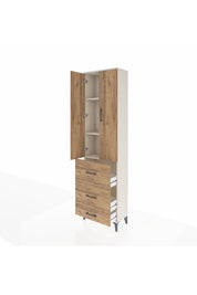 Arges Dolap 3 Raflı 3 Çekmeceli 2 Kapaklı 60x30x221 - S29M071V3A