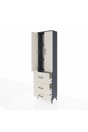 Arges Dolap 3 Raflı 3 Çekmeceli 2 Kapaklı 60x30x221 - S29M071V4A