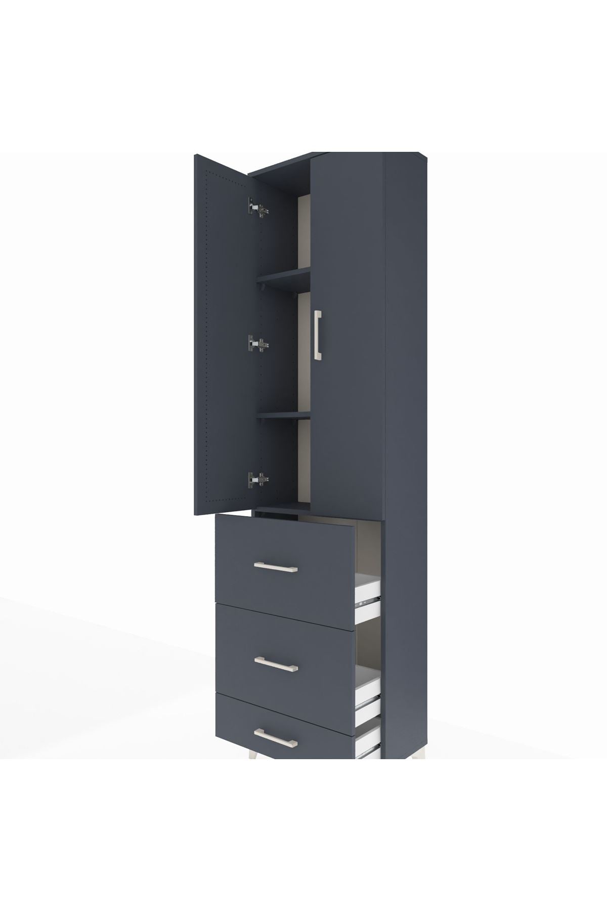 Arges Dolap 3 Raflı 3 Çekmeceli 2 Kapaklı 60x30x221 - S29M071V5A