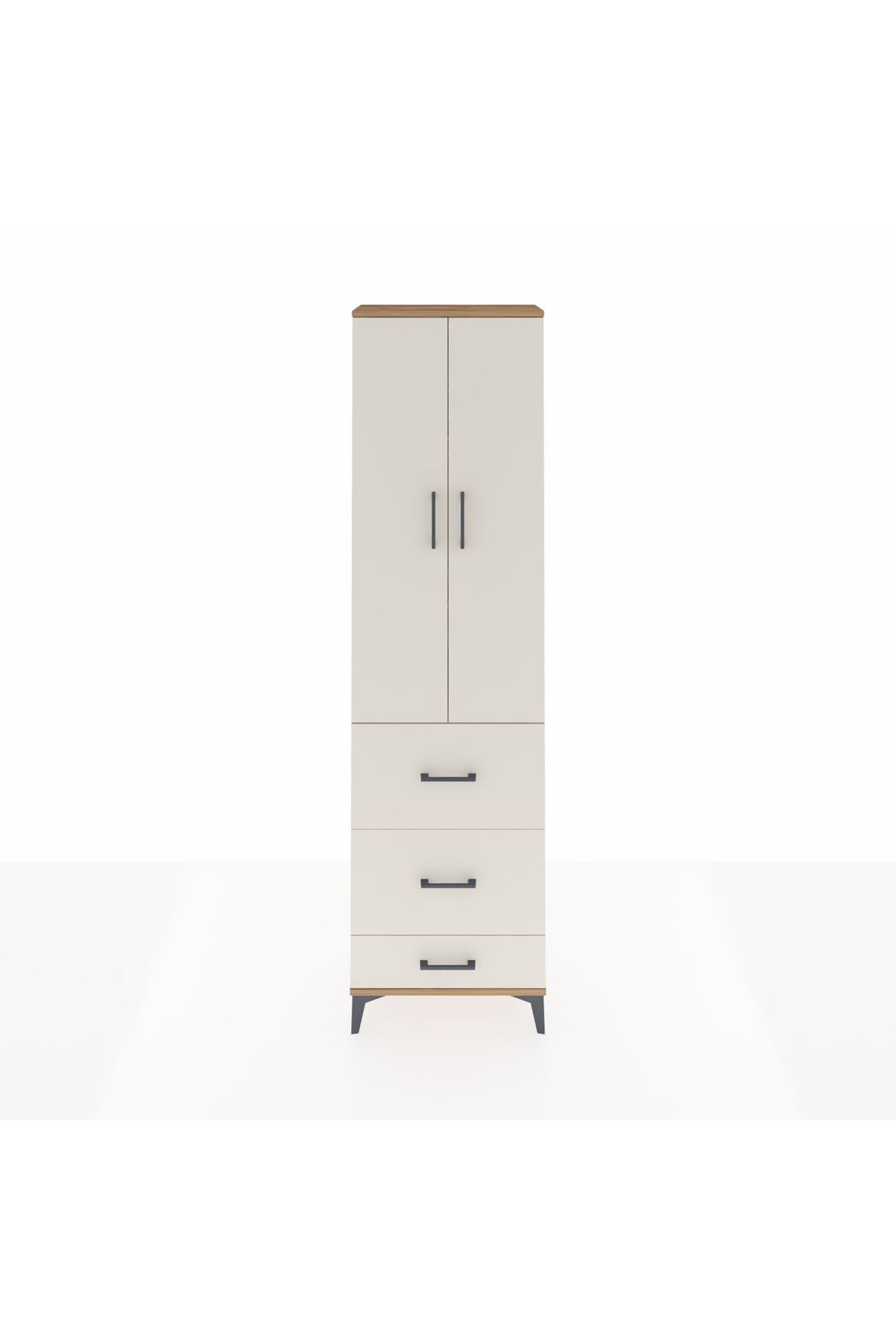 Arges Dolap 3 Raflı 3 Çekmeceli 2 Kapaklı 60x30x221 - S29M071V7A