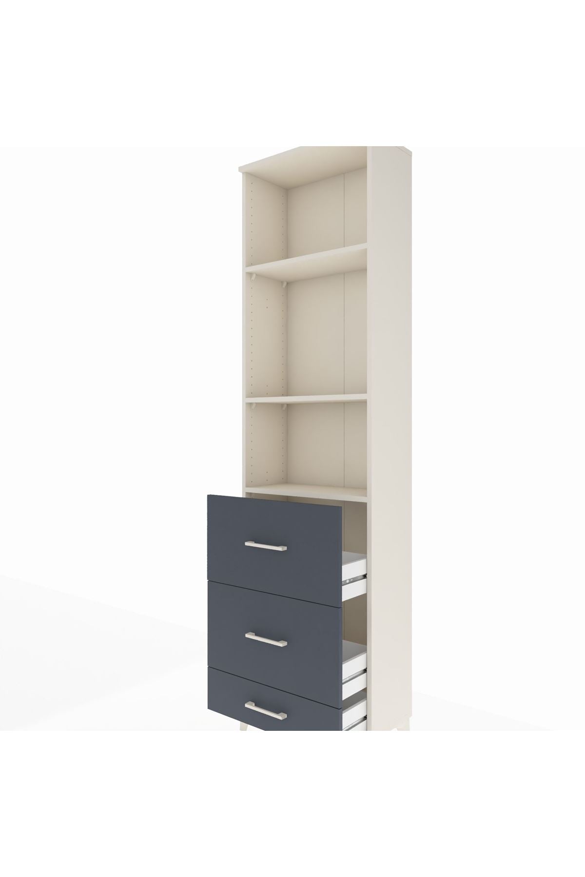 Arges Dolap 3 Raflı 3 Çekmeceli 60x30x221 - S29M072V2A