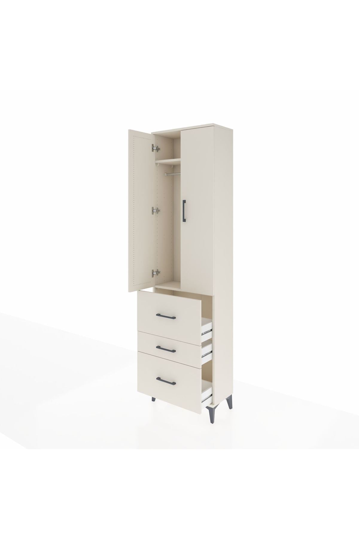 Arges Dolap 2 Raflı 3 Çekmeceli Tek Askılı 60x30x221 - S29M073V1A