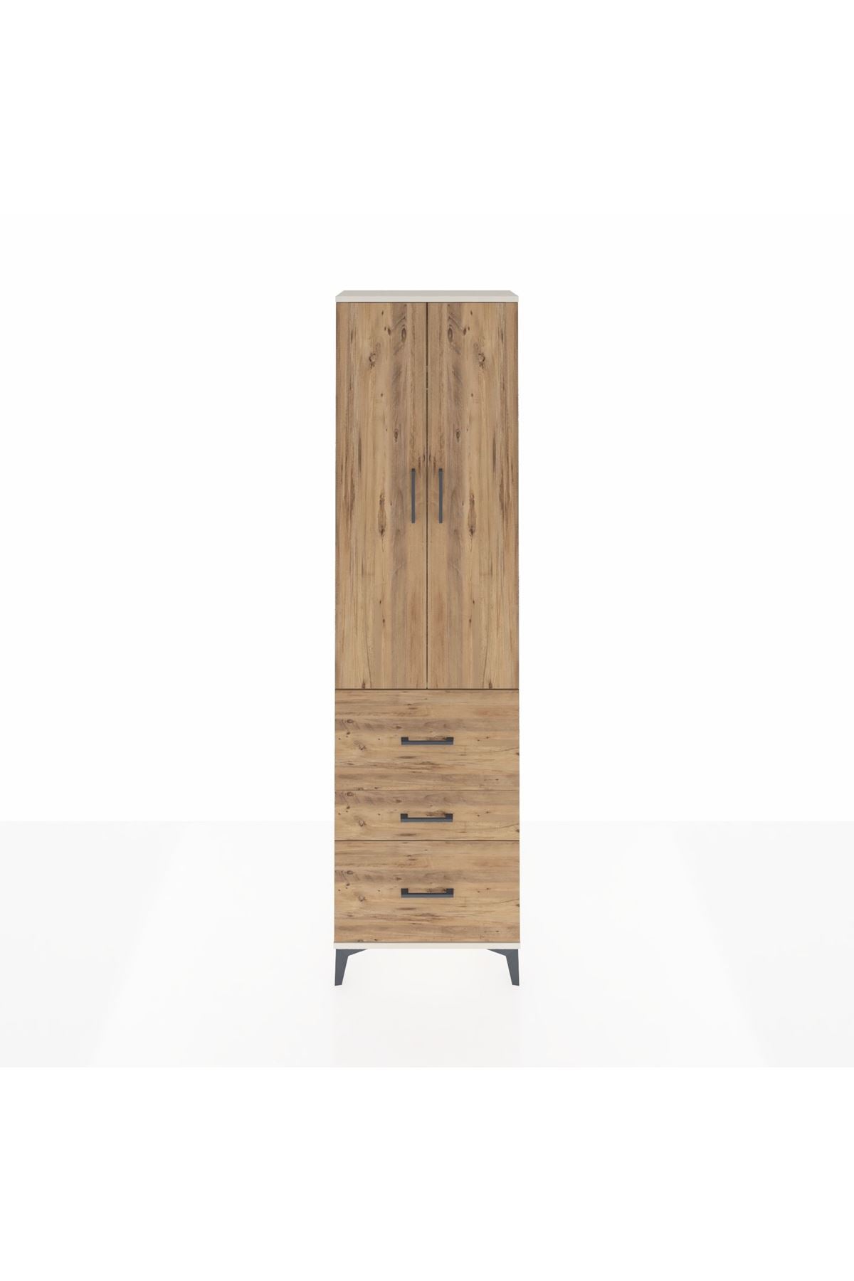 Arges Dolap 2 Raflı 3 Çekmeceli Tek Askılı 60x30x221 - S29M073V3A