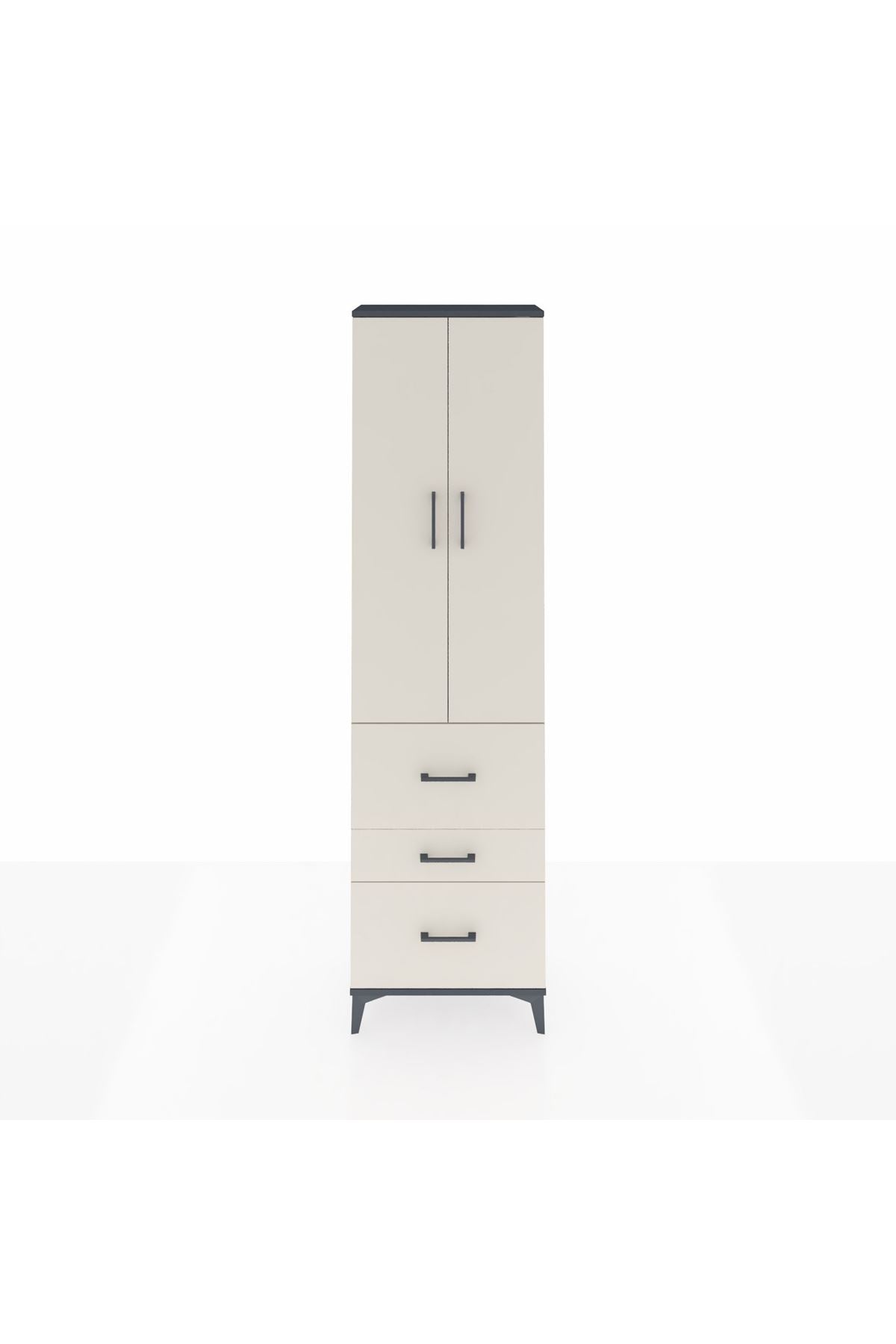 Arges Dolap 2 Raflı 3 Çekmeceli Tek Askılı 60x30x221 - S29M073V4A