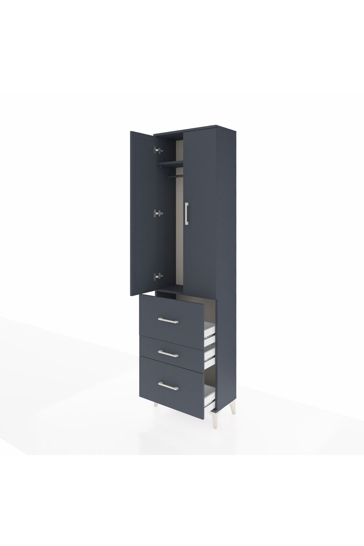 Arges Dolap 2 Raflı 3 Çekmeceli Tek Askılı 60x30x221 - S29M073V5A