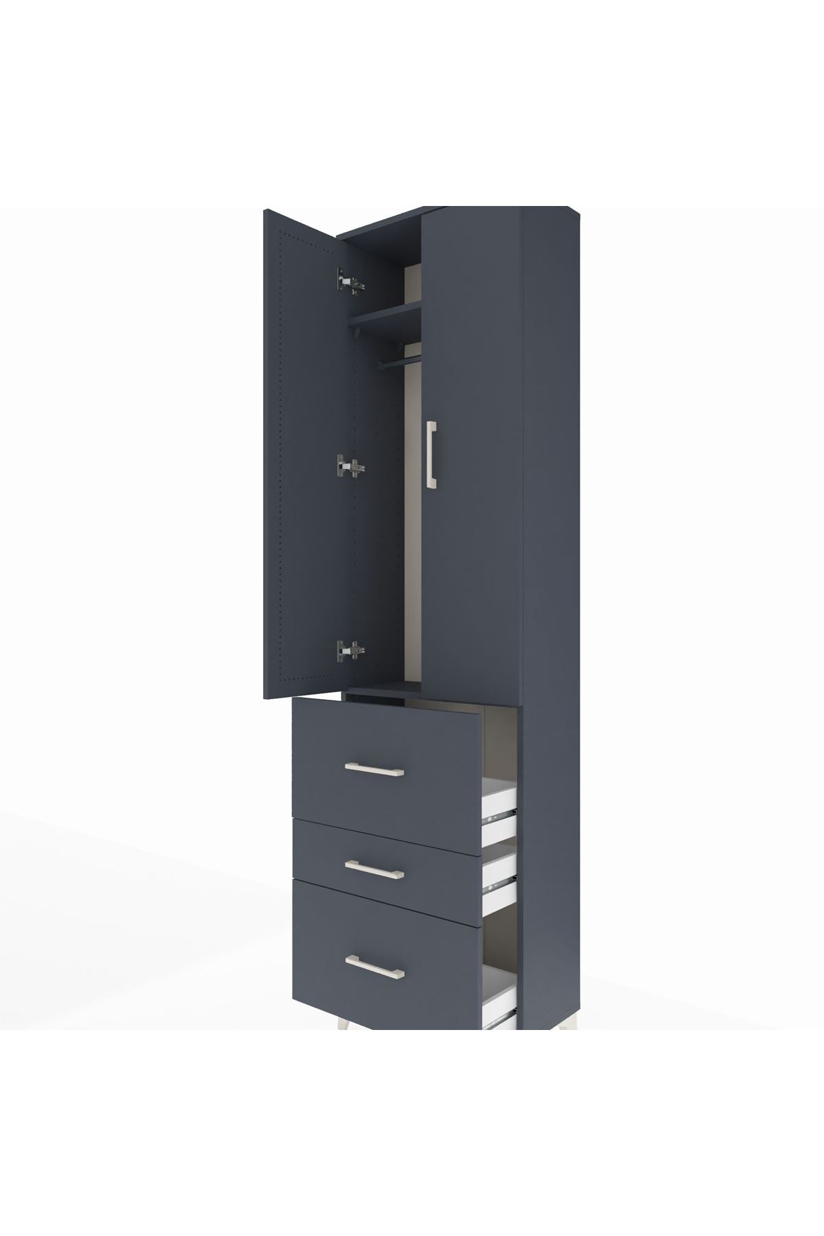 Arges Dolap 2 Raflı 3 Çekmeceli Tek Askılı 60x30x221 - S29M073V5A