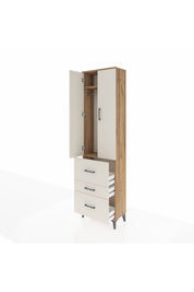 Arges Dolap 2 Raflı 3 Çekmeceli Tek Askılı 60x30x221 - S29M073V7A