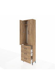Arges Dolap 2 Raflı 3 Çekmeceli Tek Askılı 60x30x221 - S29M073V9A