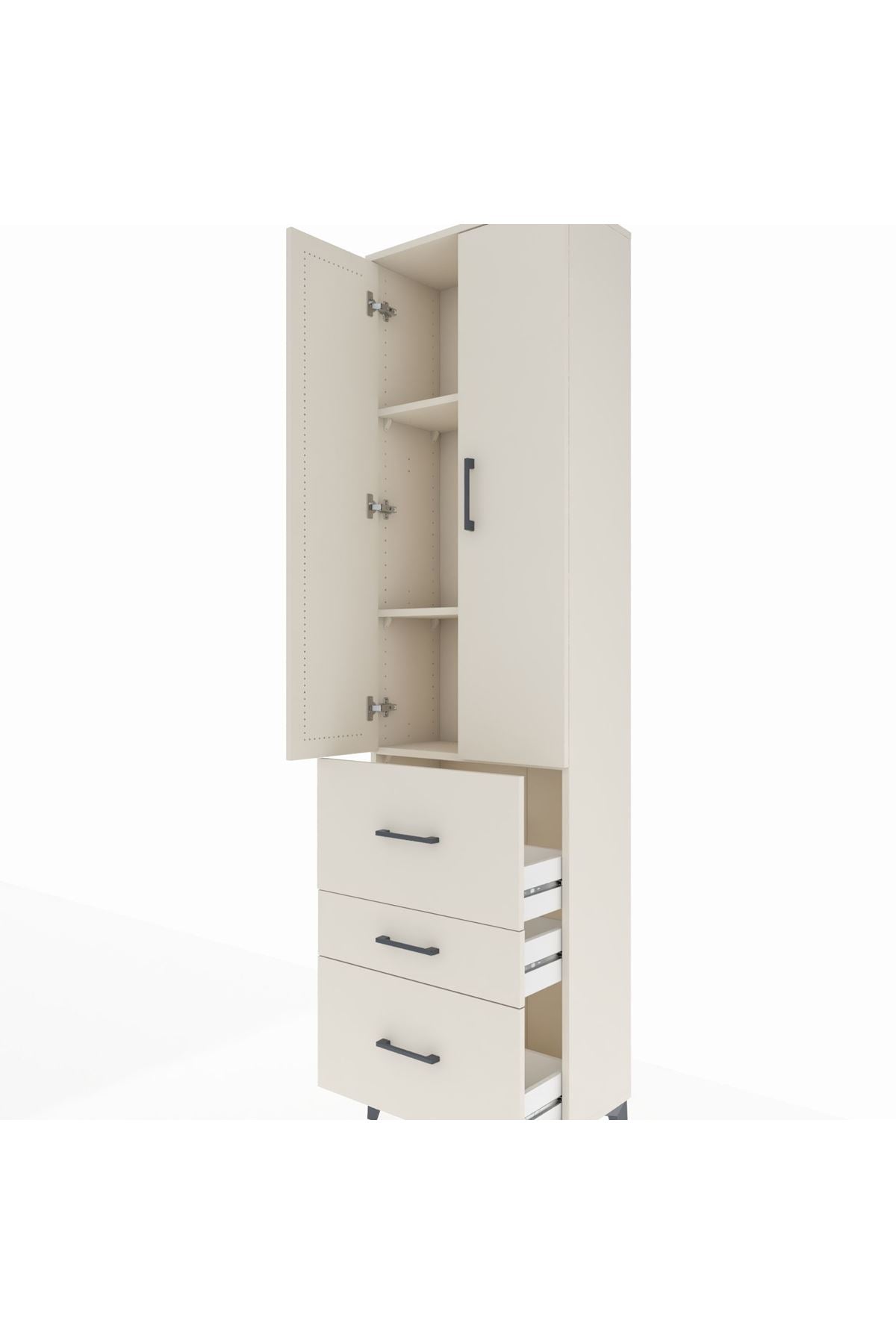 Arges Dolap 3 Raflı 3 Çekmeceli 2 Kapaklı 60x30x221 - S29M074V1A