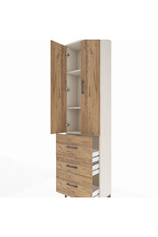 Arges Dolap 3 Raflı 3 Çekmeceli 2 Kapaklı 60x30x221 - S29M074V3A