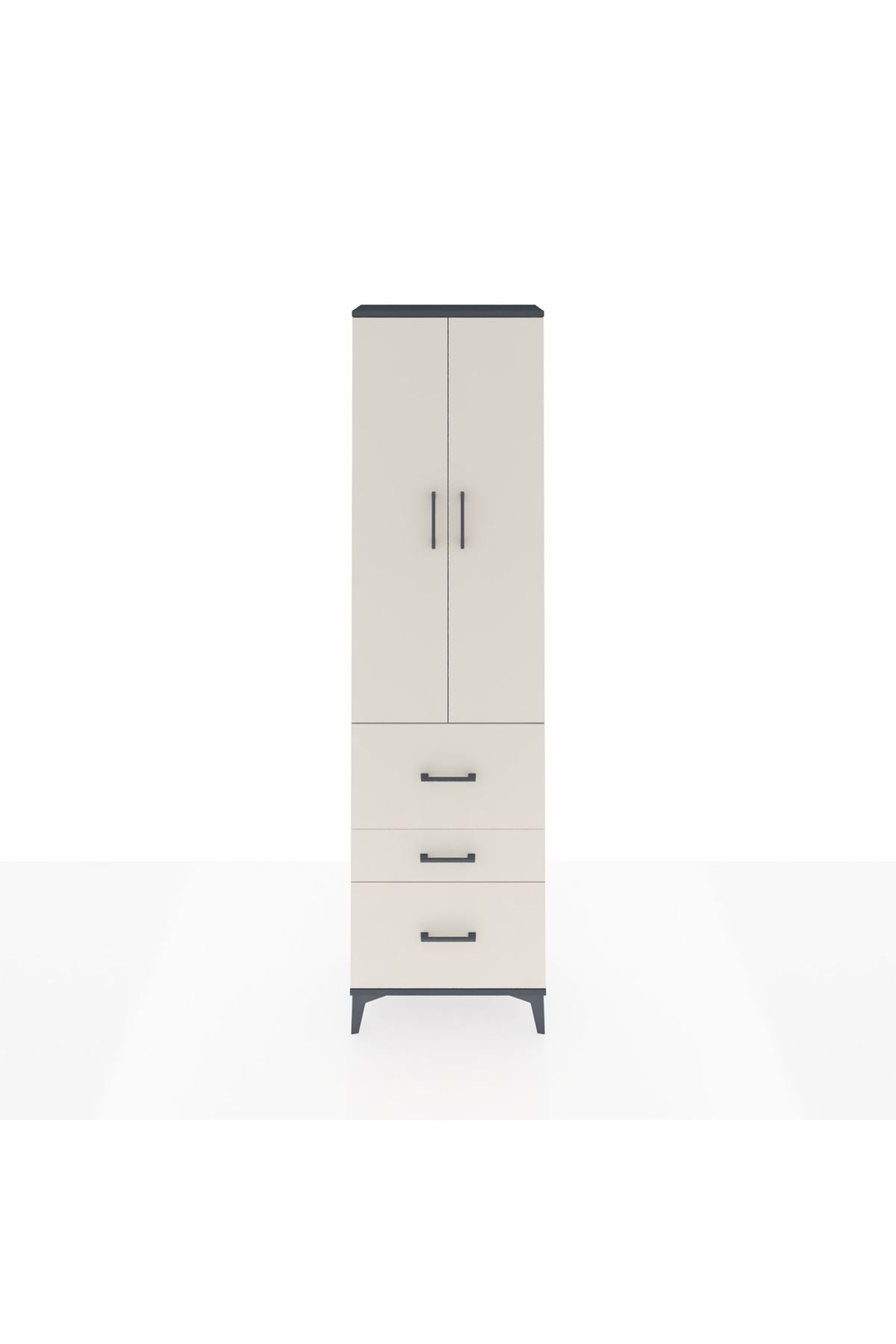 Arges Dolap 3 Raflı 3 Çekmeceli 2 Kapaklı 60x30x221 - S29M074V4A