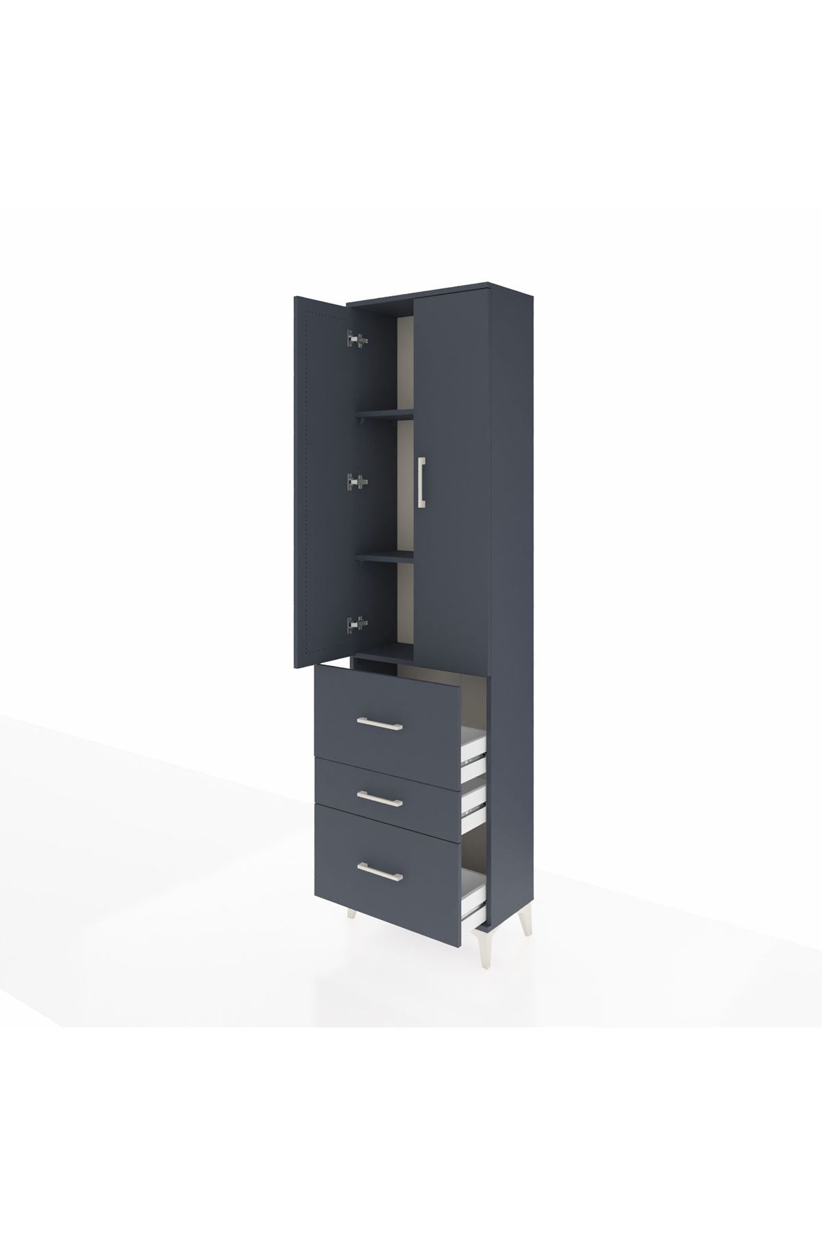 Arges Dolap 3 Raflı 3 Çekmeceli 2 Kapaklı 60x30x221 - S29M074V5A