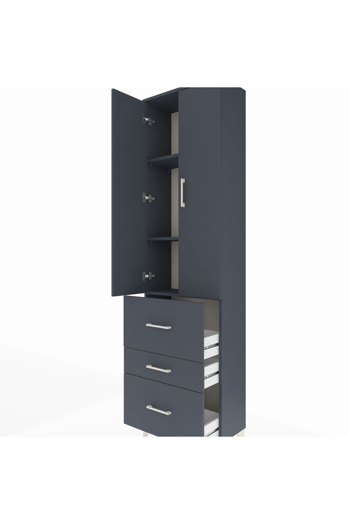 Arges Dolap 3 Raflı 3 Çekmeceli 2 Kapaklı 60x30x221 - S29M074V5A