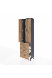 Arges Dolap 3 Raflı 3 Çekmeceli 2 Kapaklı 60x30x221 - S29M074V6A